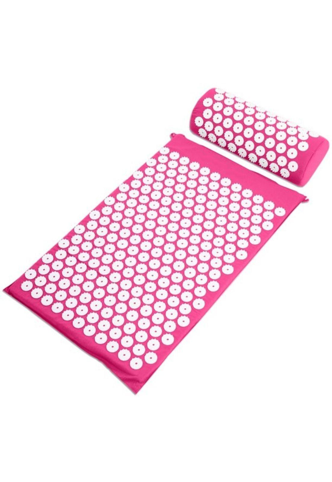 Alfombra Acupress Almohada Esterilla Yoga Acupresión Rosada-0