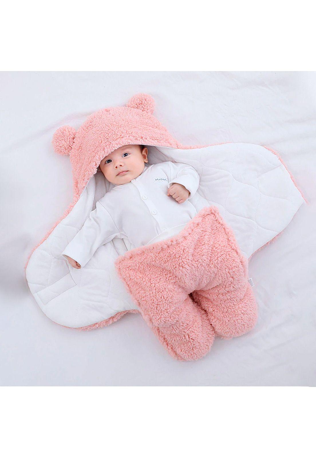 Saco De Dormir Polar Para Bebé Modelo Osito Rosa-2