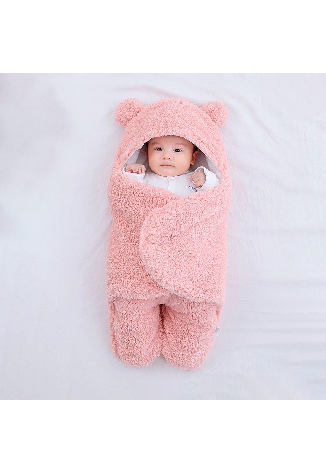 Saco De Dormir Polar Para Bebé Modelo Osito Rosa-3