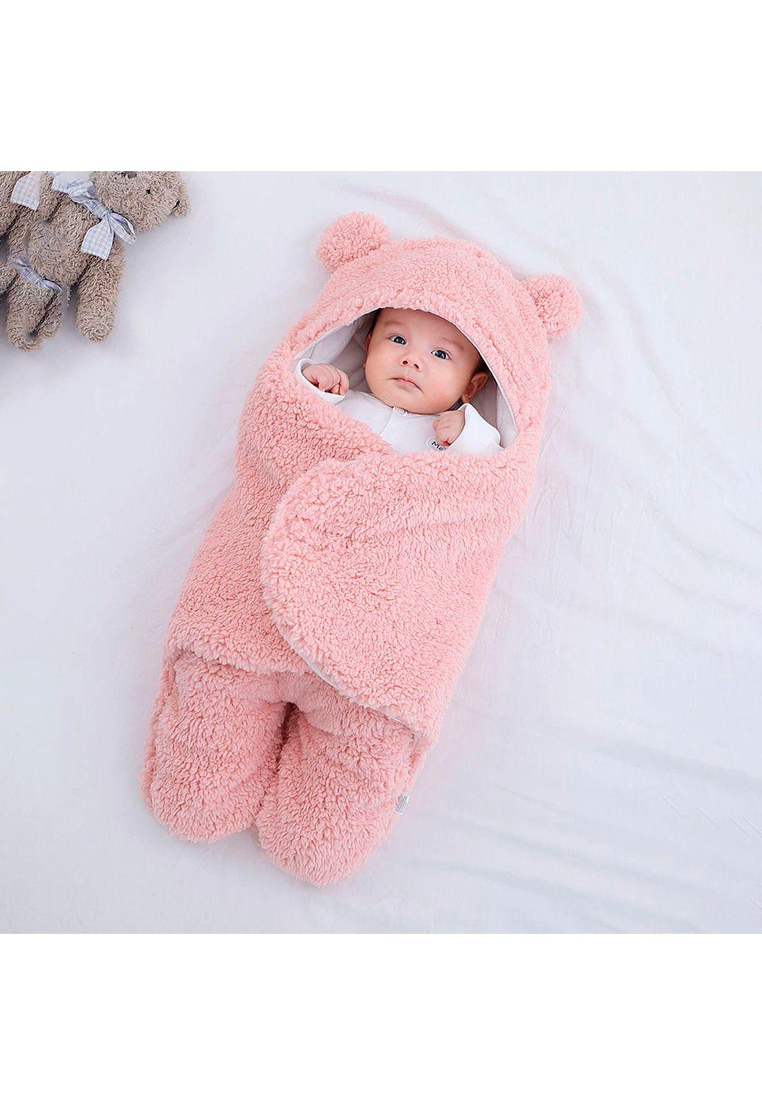 Saco De Dormir Polar Para Bebé Modelo Osito Rosa-4