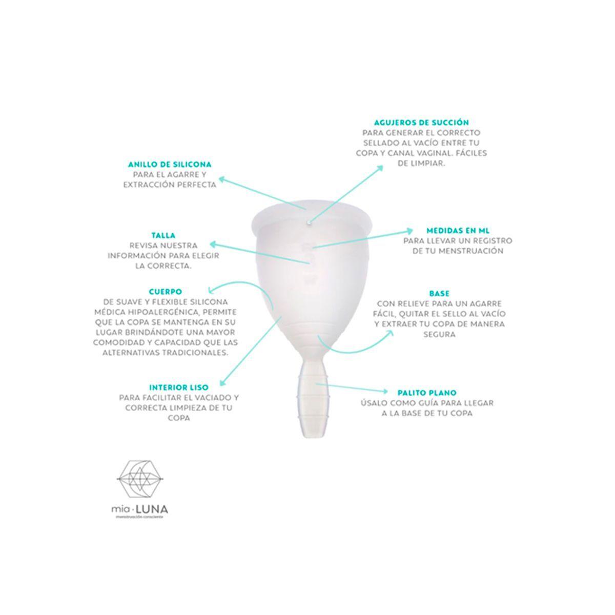 Copa Menstrual Mia Luna Celeste Talla M-3