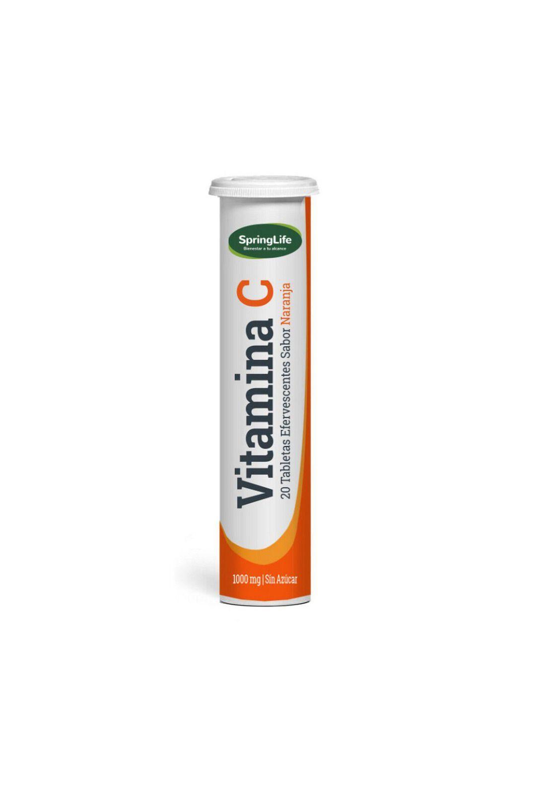 Springlife Vitamina C Efervescente Sabor Naranja 20 Tabletas-0