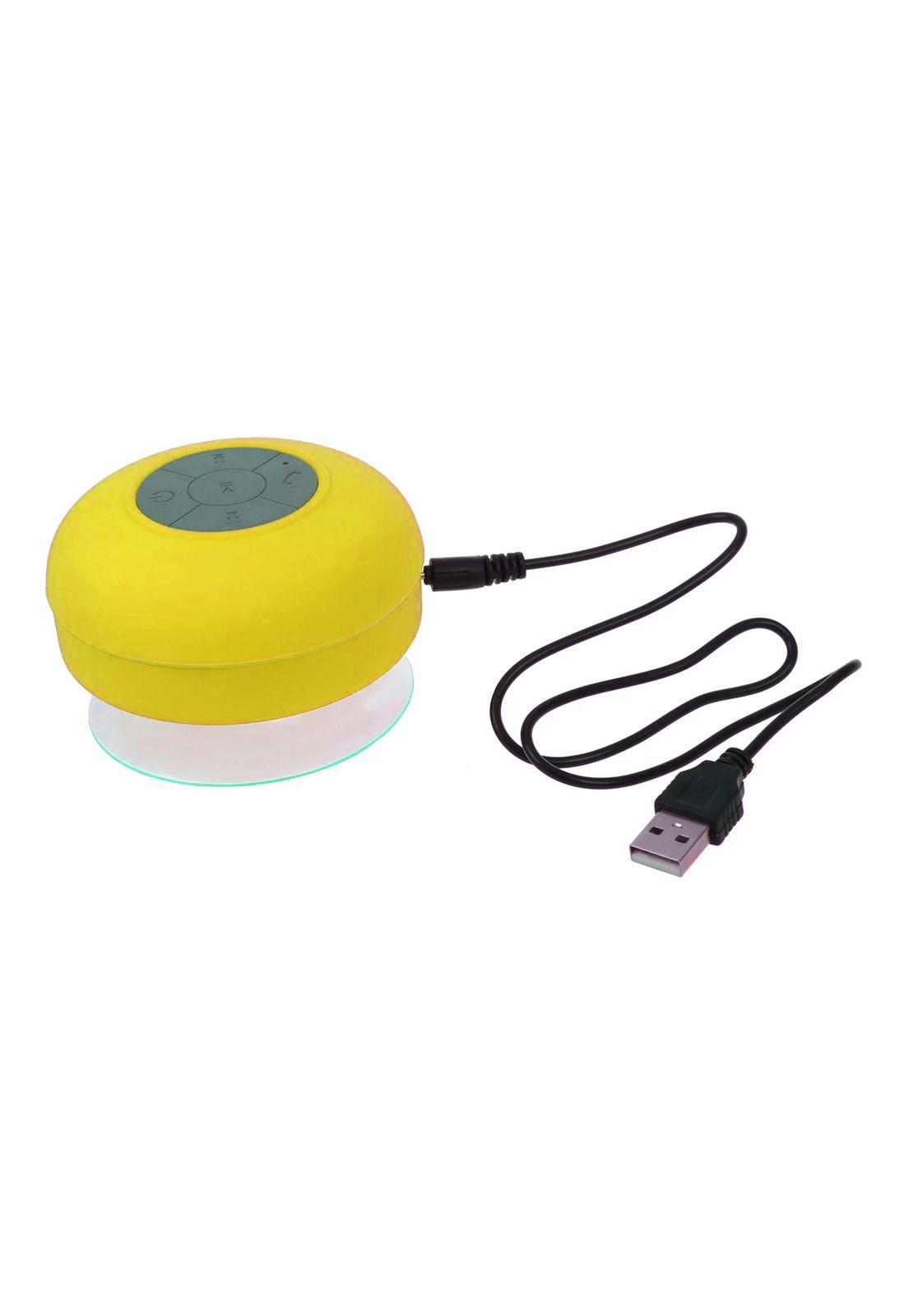 Parlante Bluetooth Impermeable Ducha Con Ventosa Amarillo-5