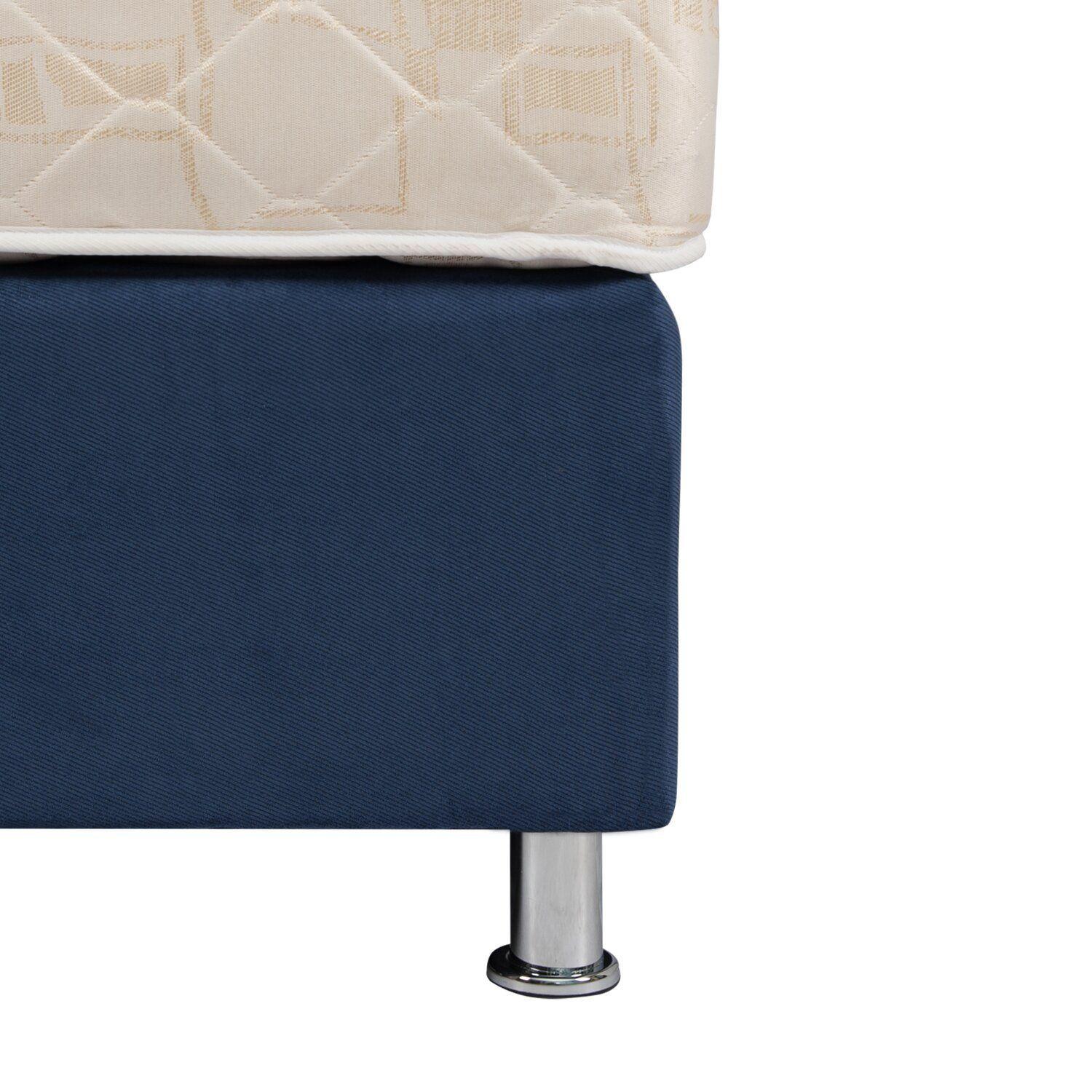 Box Americano Alegro FisioFlex Capitoné 2 PL azul-2