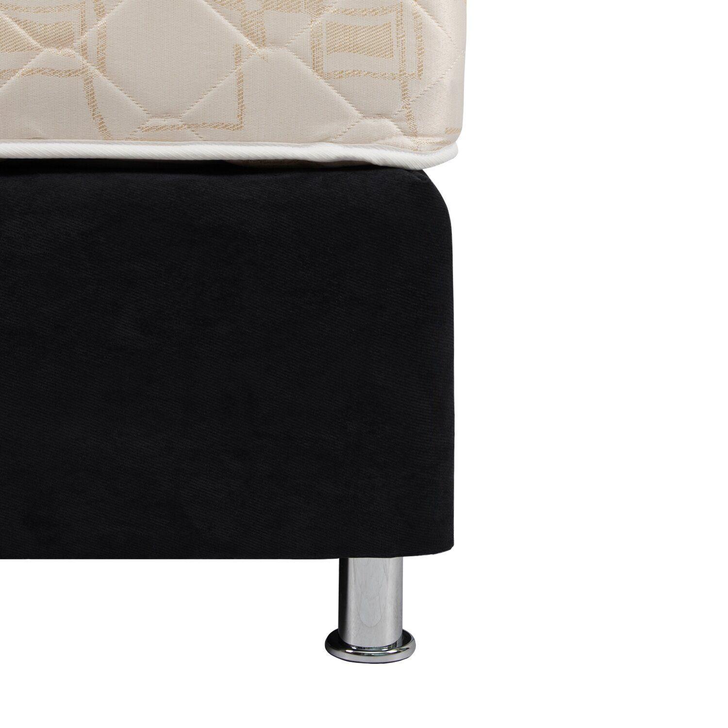 Box Americano Alegro FisioFlex Capitoné 2 PL Negro-2