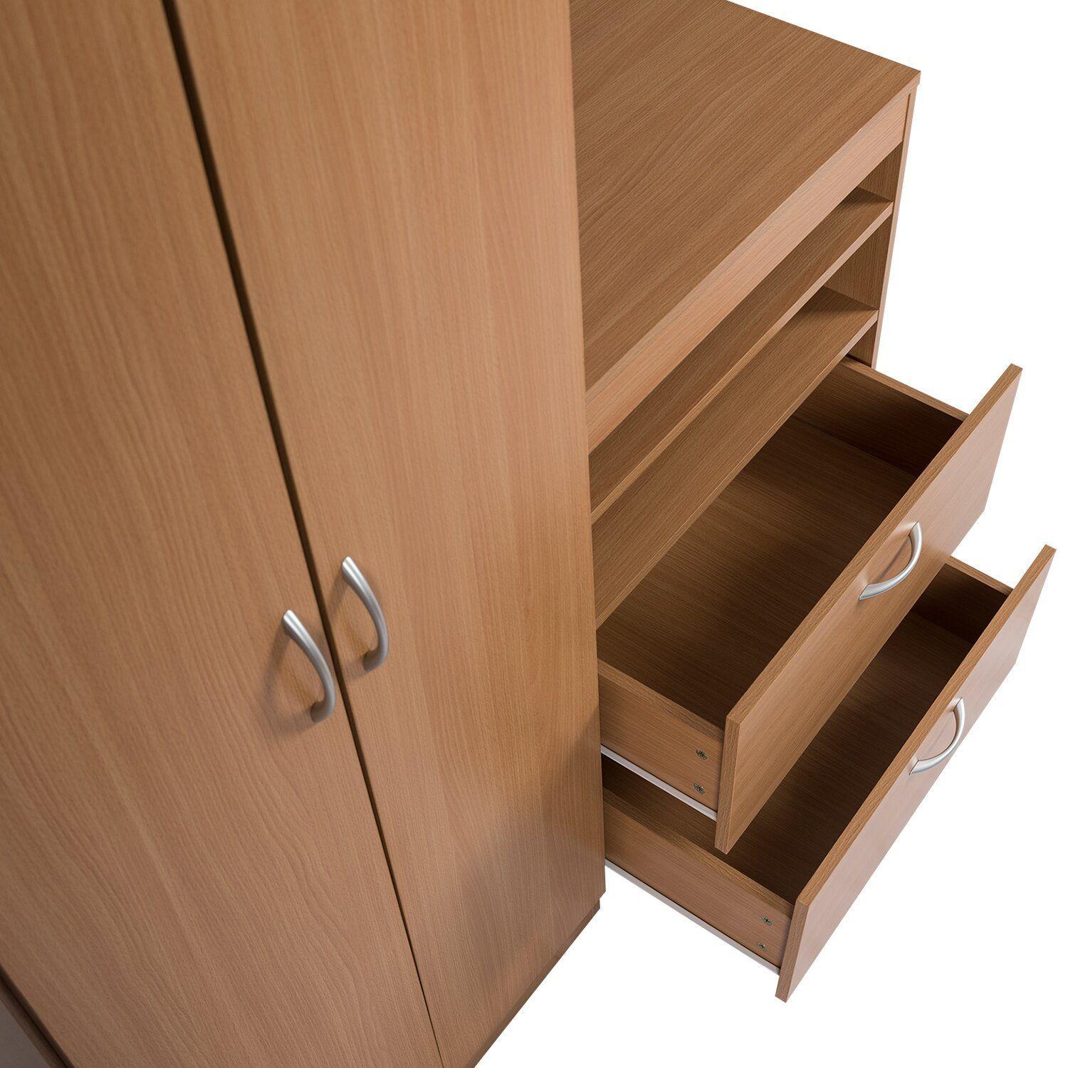 Closet Cómoda, 2 puertas, 2 cajones, Café claro-3