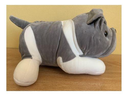 Peluche Perro Bulldog Tierno Kawaii Felpa Suave 32cm Largo-2