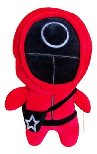 Peluche Soldado Juego Del Calamar De Felpa Suave 26cm Rojo/ Negro-0
