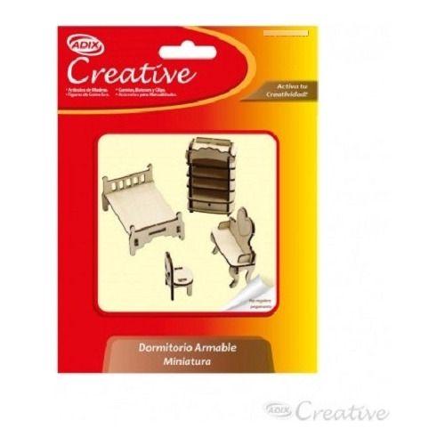 Muebles De Maqueta Dormitorio Armable 4 Piezas-0