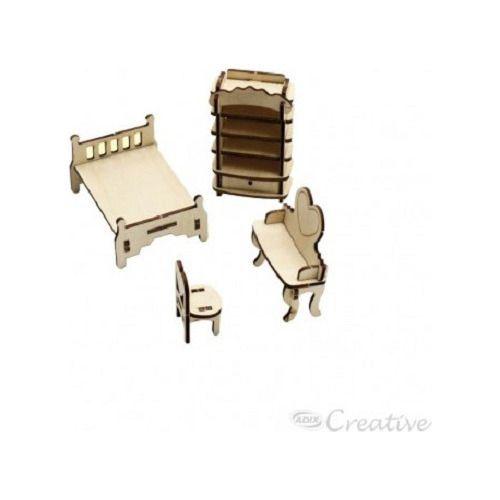 Muebles De Maqueta Dormitorio Armable 4 Piezas-2