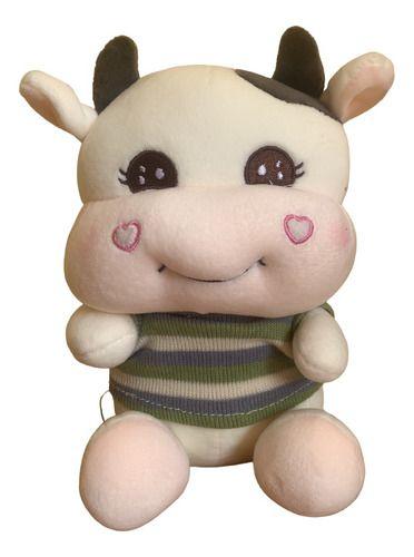 Peluche Vaquita Blanca Kawaii De Felpa Suave 21cm-0