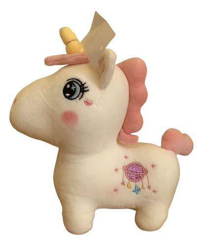 Peluche Unicornio Kawaii Blanco De Felpa Suave 20cm-0