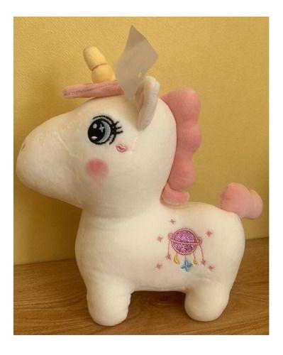 Peluche Unicornio Kawaii Blanco De Felpa Suave 20cm-1