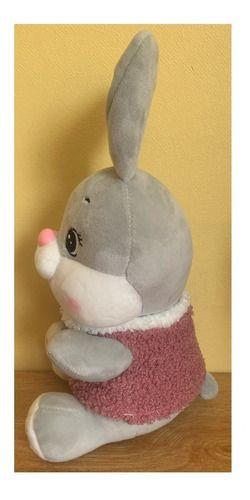 Peluche Conejita Gris Kawaii De Felpa Suave 28cm-2