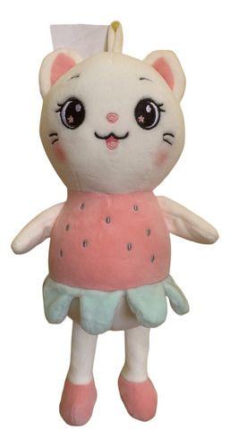 Peluche Gata Con Vestido Rosa Kawaii De Felpa Suave 34cm-0