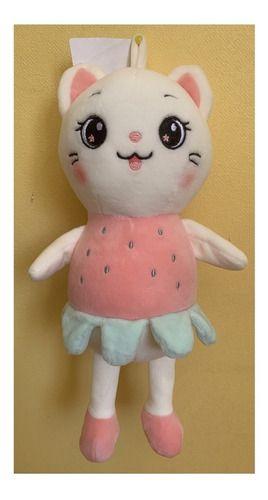 Peluche Gata Con Vestido Rosa Kawaii De Felpa Suave 34cm-1