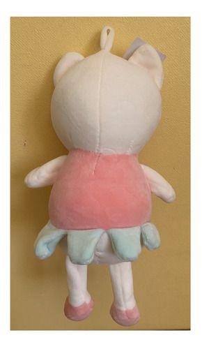 Peluche Gata Con Vestido Rosa Kawaii De Felpa Suave 34cm-2