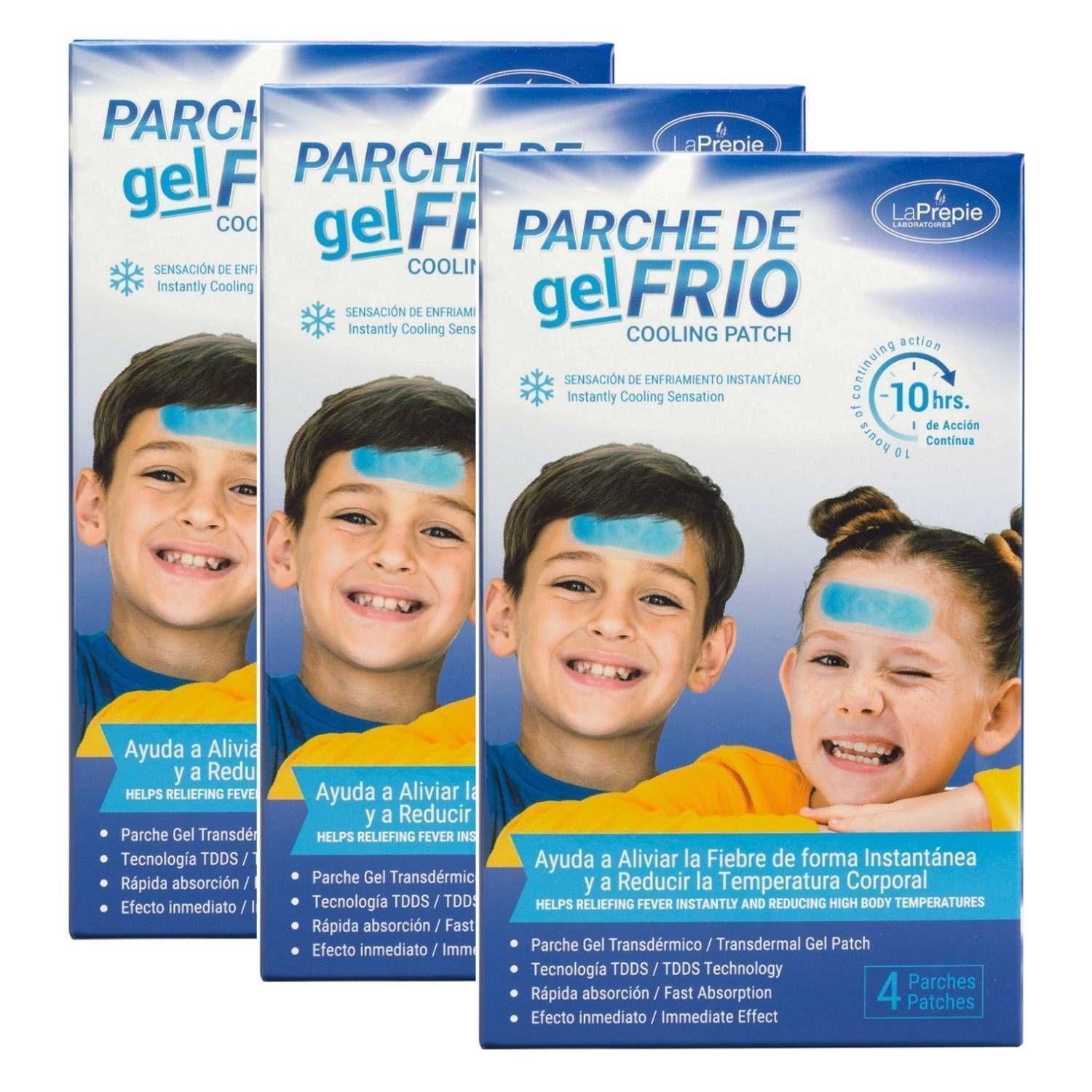 Pack X3 Parche Gel Frio ayuda a bajar la fiebre , alivia el dolor de cabeza -0