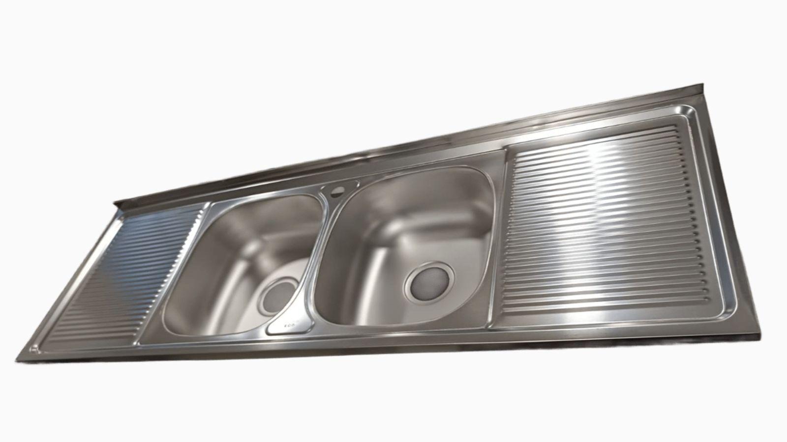 Lavaplatos Sobreponer 150x50 2B 2S Plateado-6