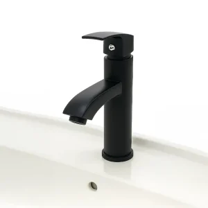Vanitorio Madera Natural Lavamanos Cer mico Monomando Negro Victtorino-2