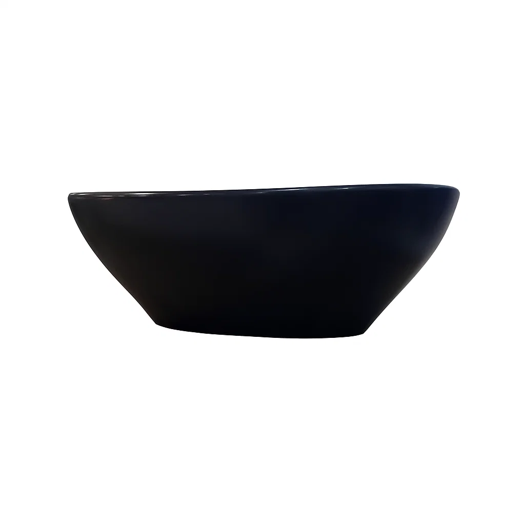 Lavamanos Bowl Negro 40cm sobreponer Cerámica Premium + llave-3