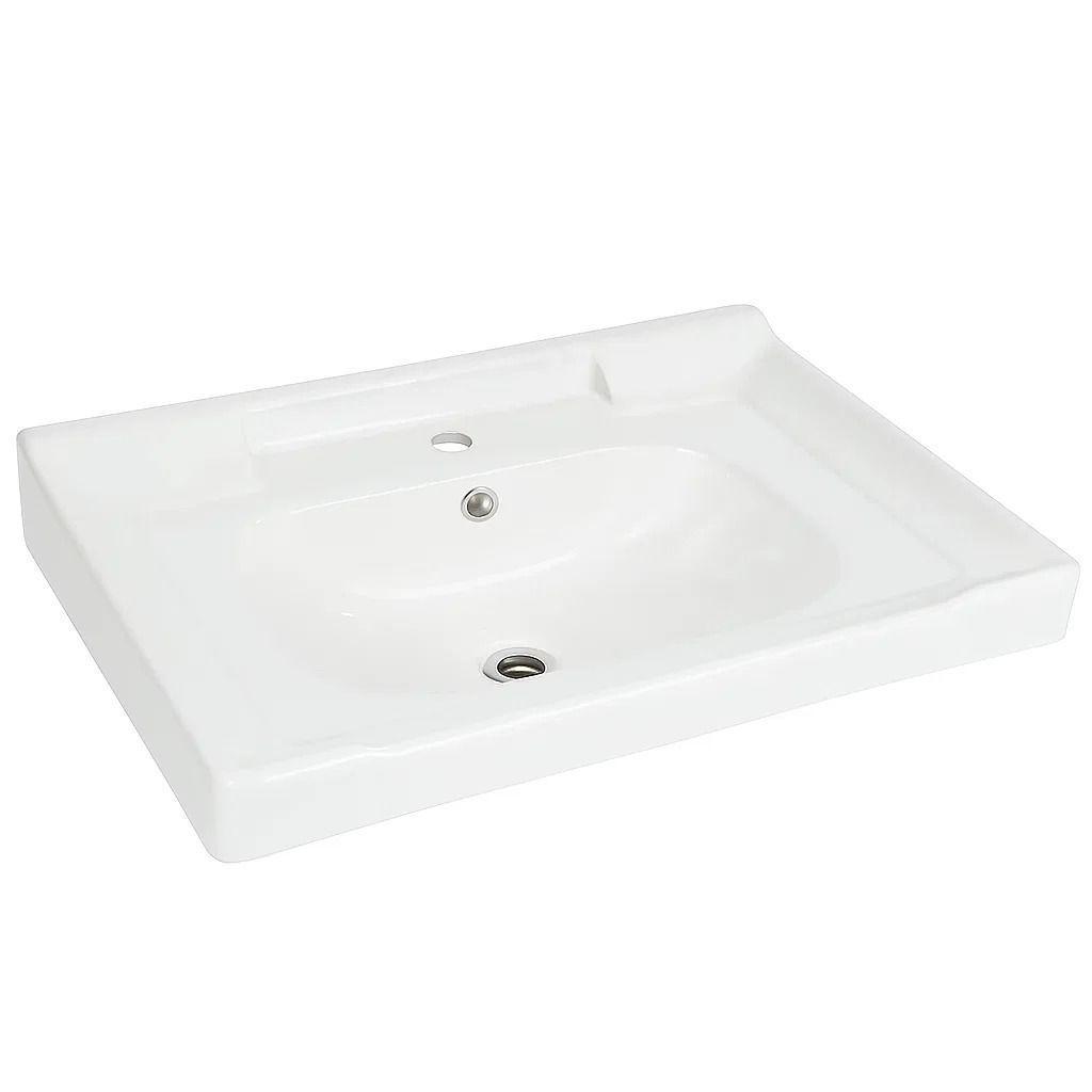 Lavamanos Victtorino Ceramica Rectangular Color Blanco Cepillado-0