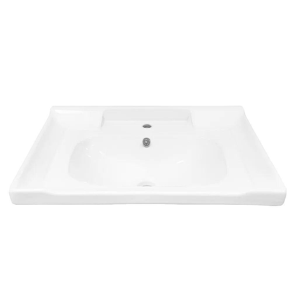 Lavamanos Victtorino Ceramica Rectangular Color Blanco Cepillado-1
