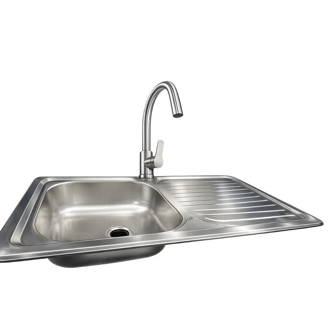 Pack Lavaplatos 100x44 Secador Derecho Con Llave Monomando Inox-4