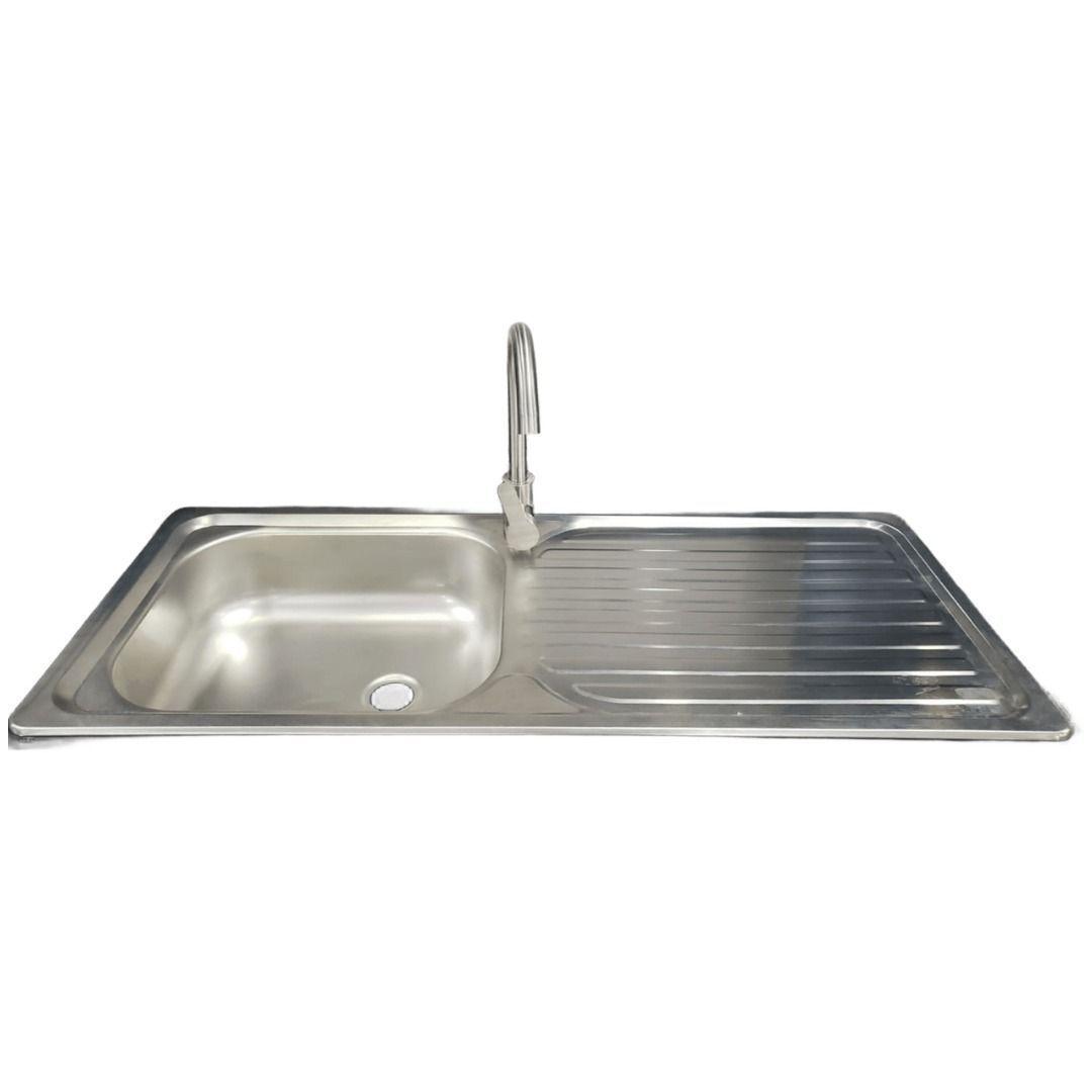 Pack Lavaplatos 100x44 Secador Derecho Con Llave Monomando Inox-5
