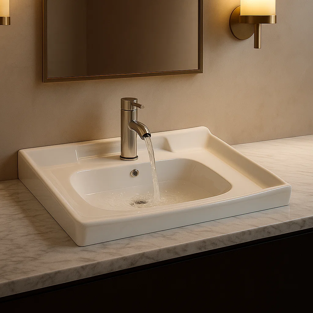 Lavamanos 60cm Sobreponer Cerámica Premium + llave-6