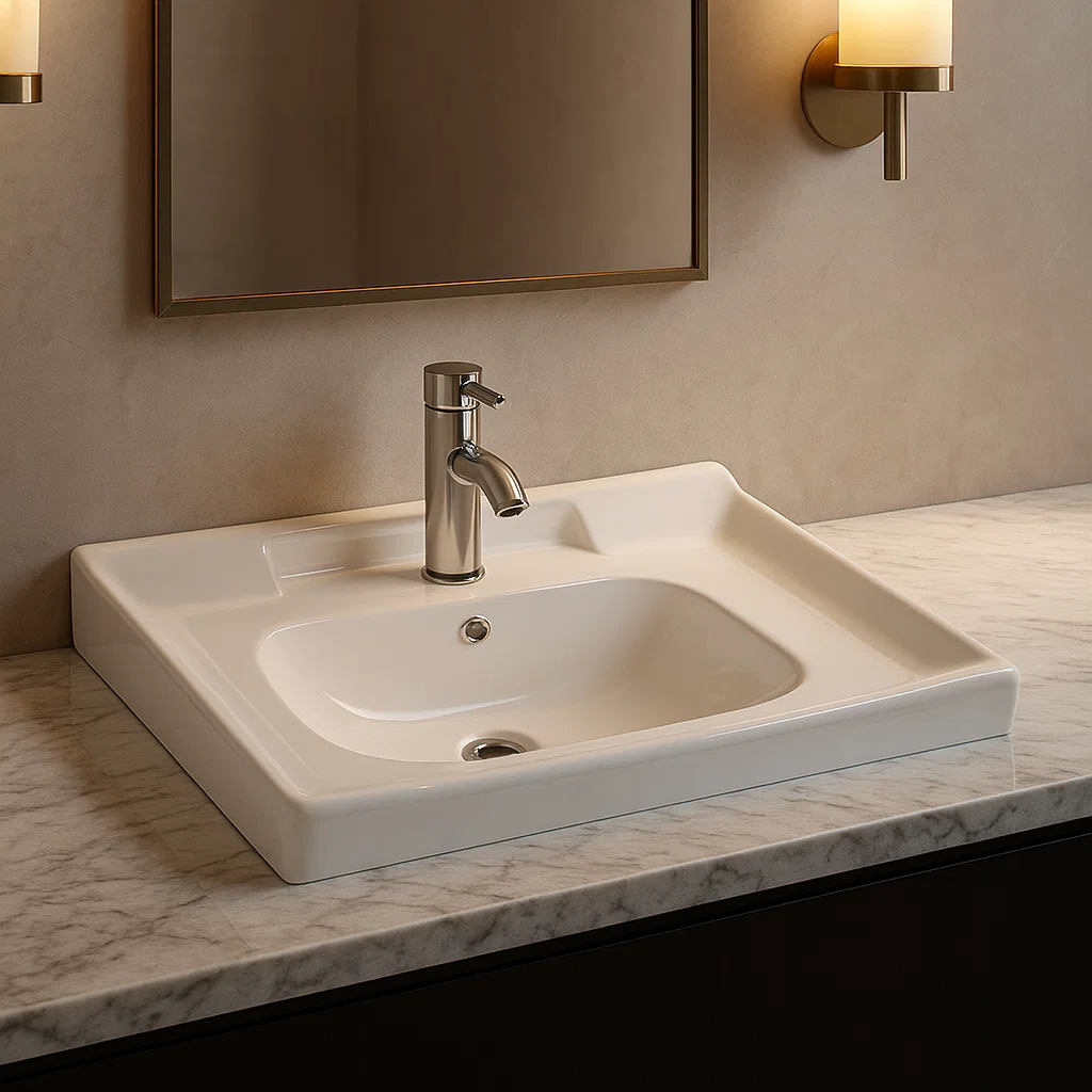 Lavamanos 60cm Sobreponer Cerámica Premium + llave-7