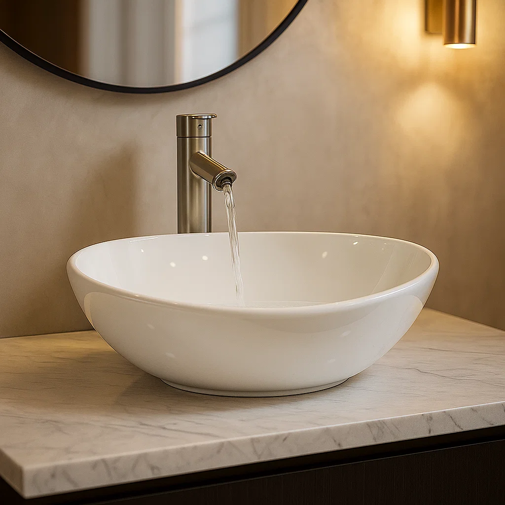 Lavamanos Bowl 40cm Sobreponer Ceramica Premium + llave-7