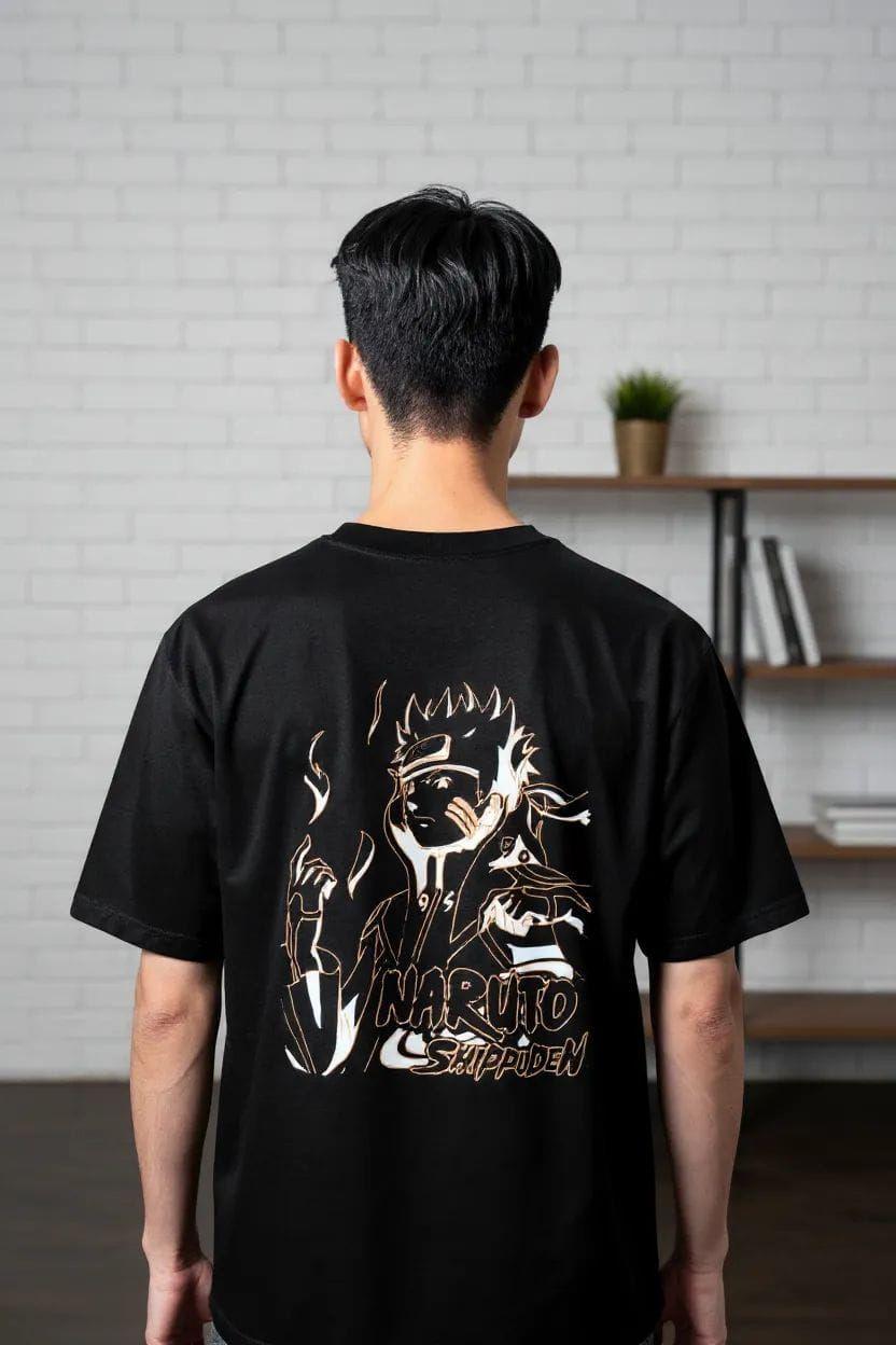 Polera negra algodón Naruto manga corta niño-3