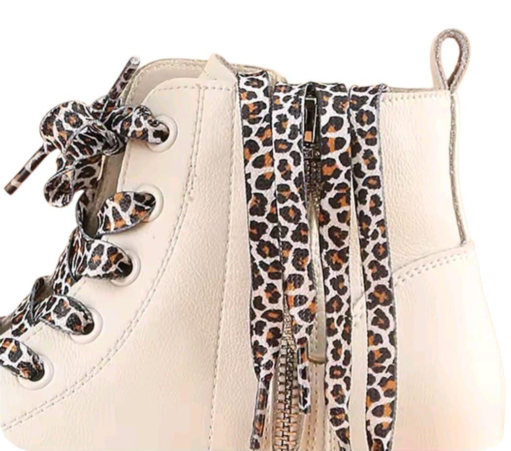 Cordones Animal Print Café 160cm Para Botas Y Zapatillas-2