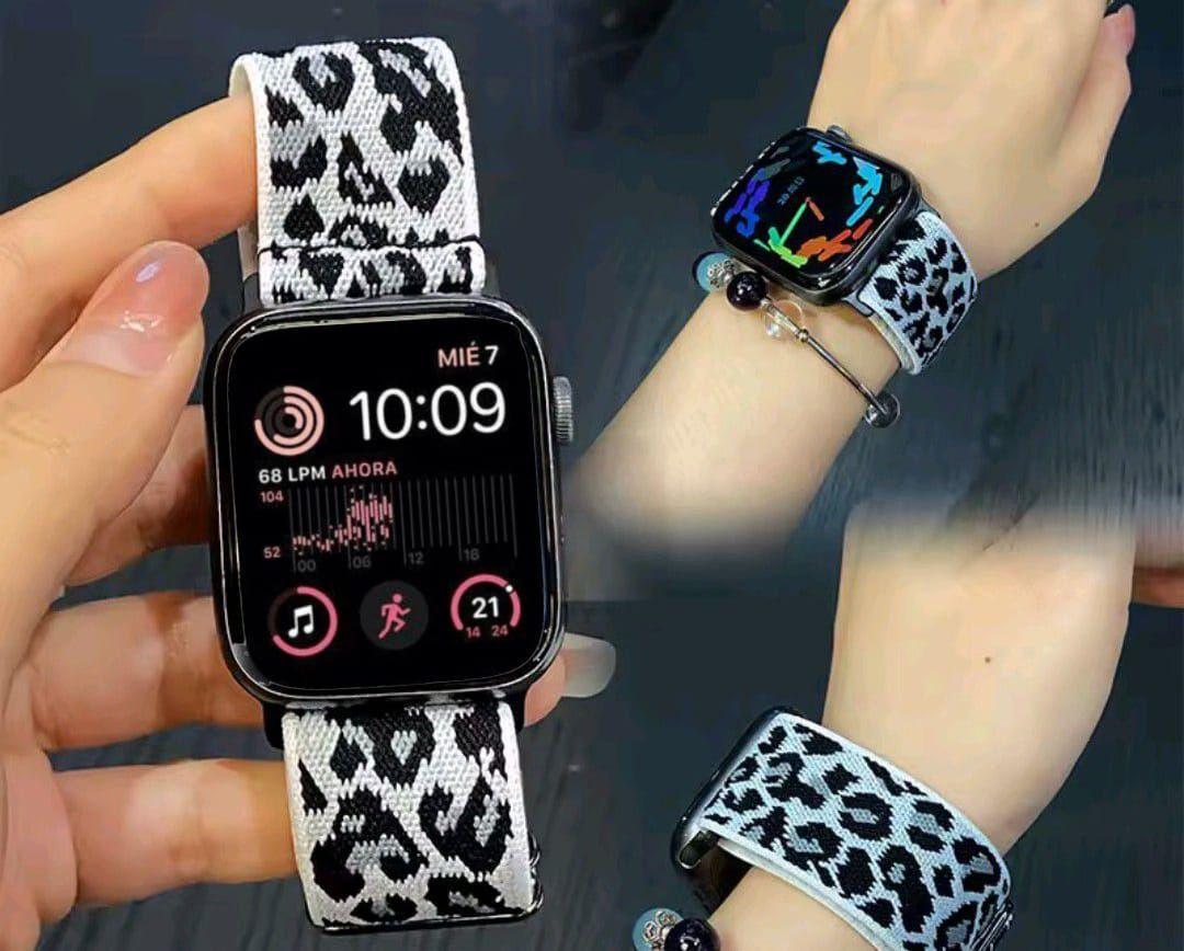 Correa Leopardo Animalprint Apple Watch 38-41mm Se1-se8 2 Cm-1