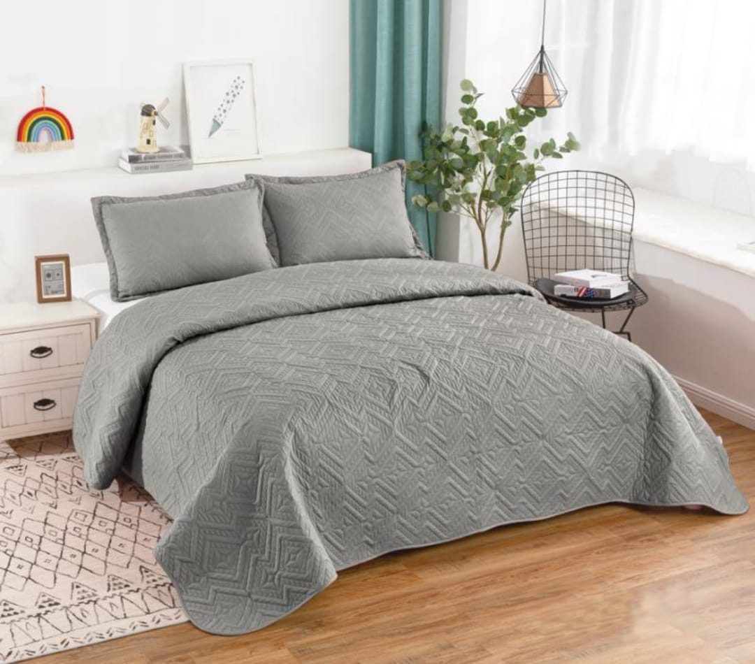 Cubrecama Quilt Verano 2Plazas Gris-0