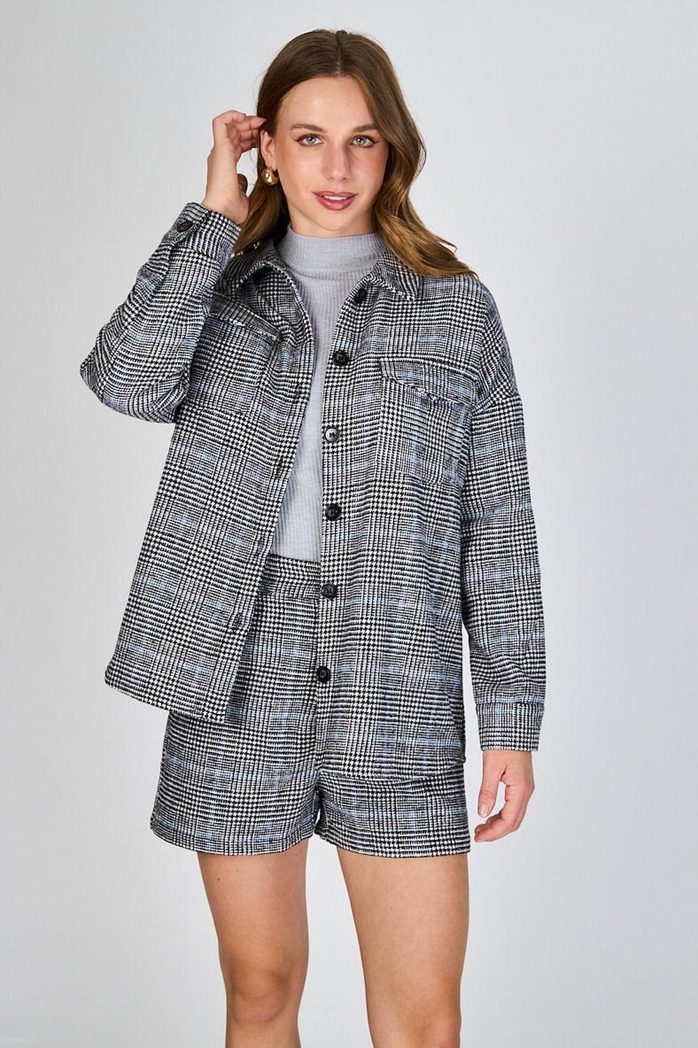 Chaqueta Cuadros Javiera Gris Eclipse-0