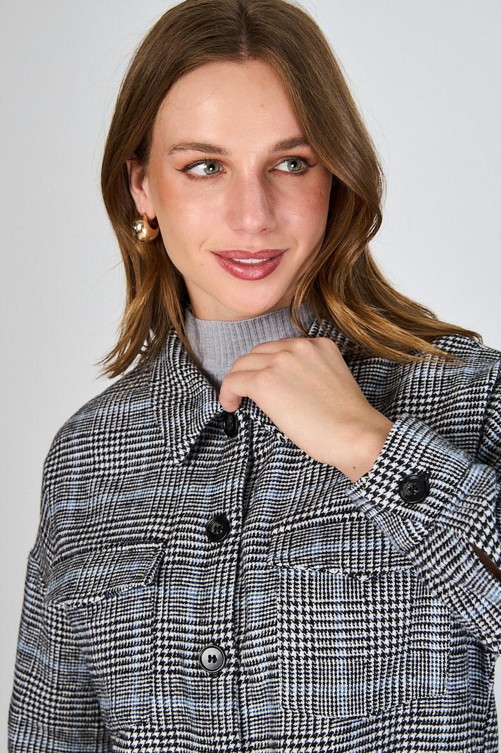 Chaqueta Cuadros Javiera Gris Eclipse-2