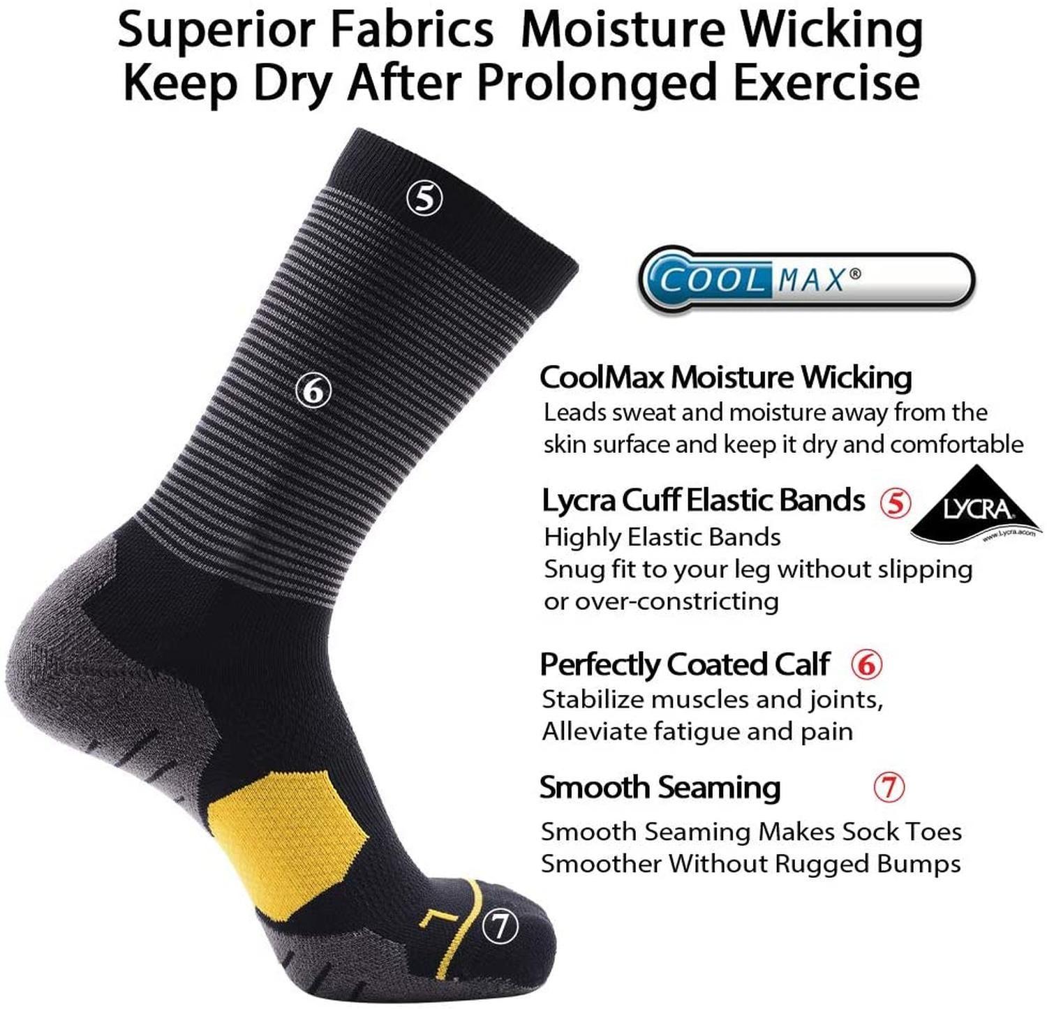 Calcetín MEIKAN Running Boston Black Men Mid Cut-2