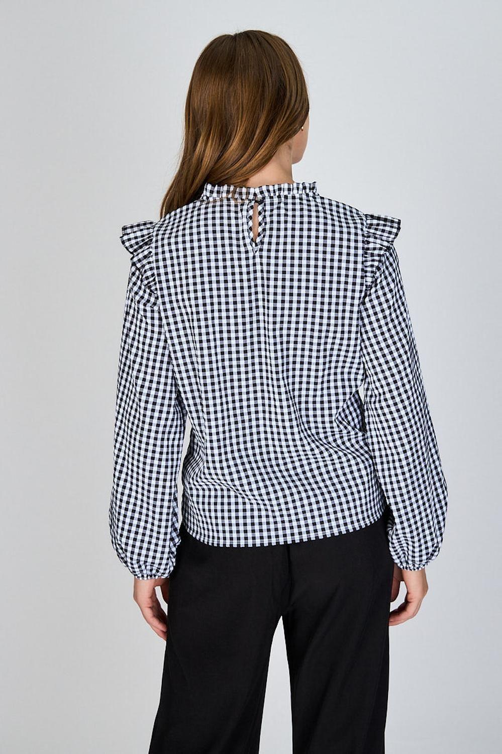 Blusa con Vuelos Berni Gingham Eclipse-1