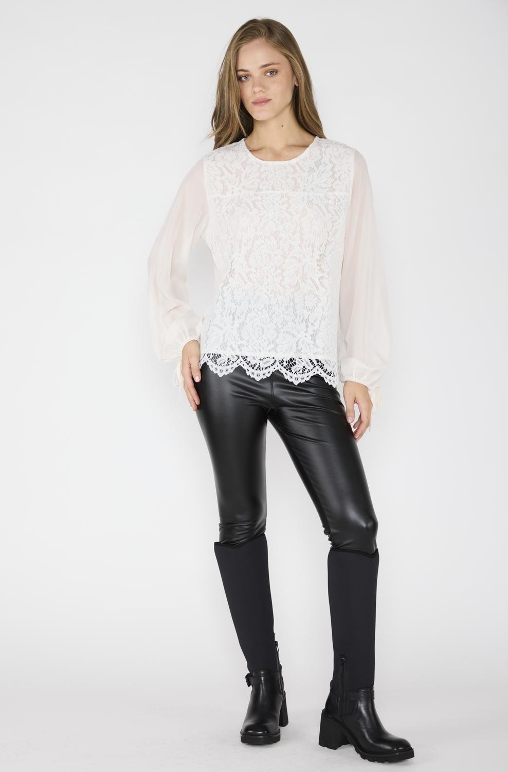 Blusa Romántica Guadalupe Crudo-3