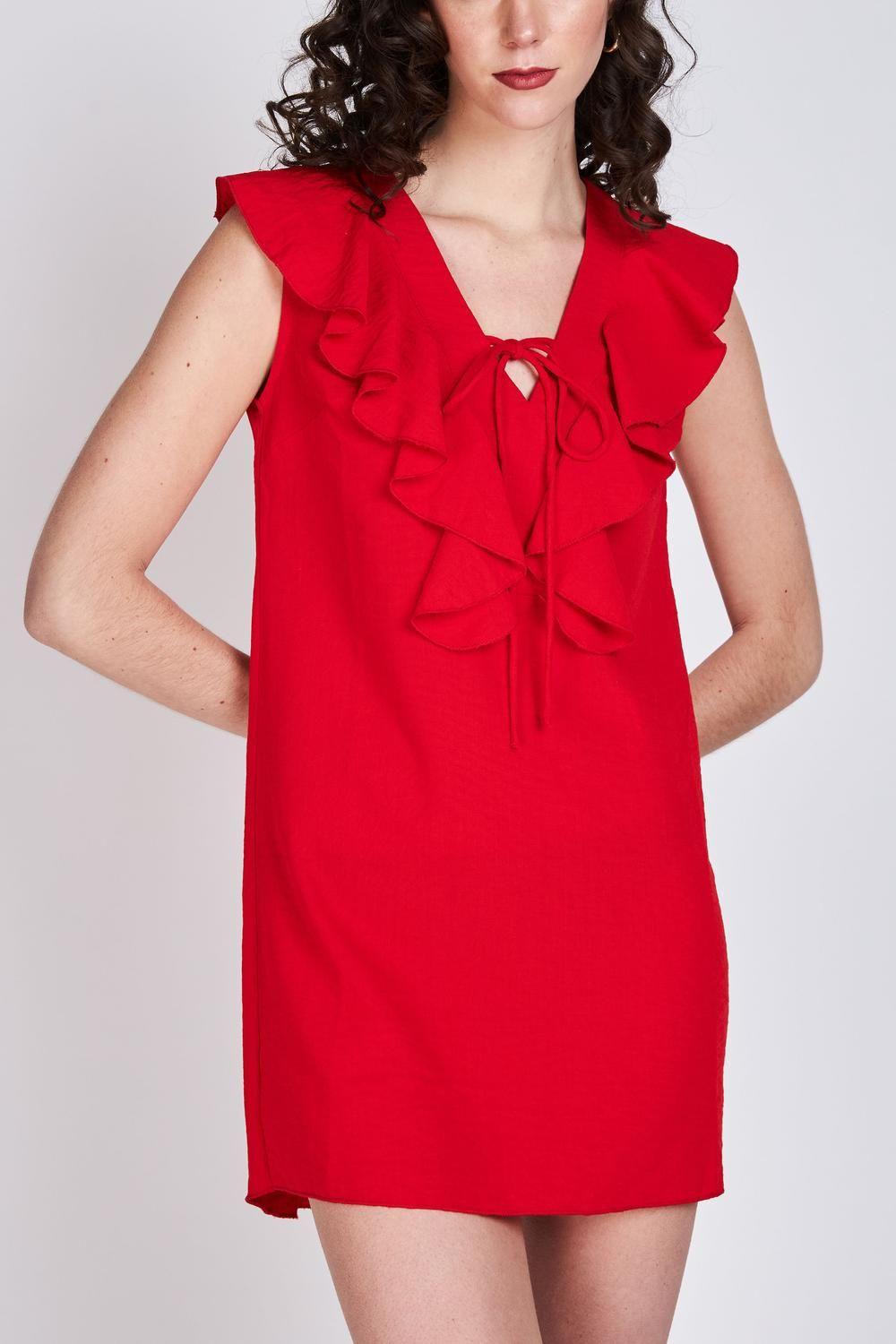 Vestido Vuelos Sofía Rojo Eclipse-0