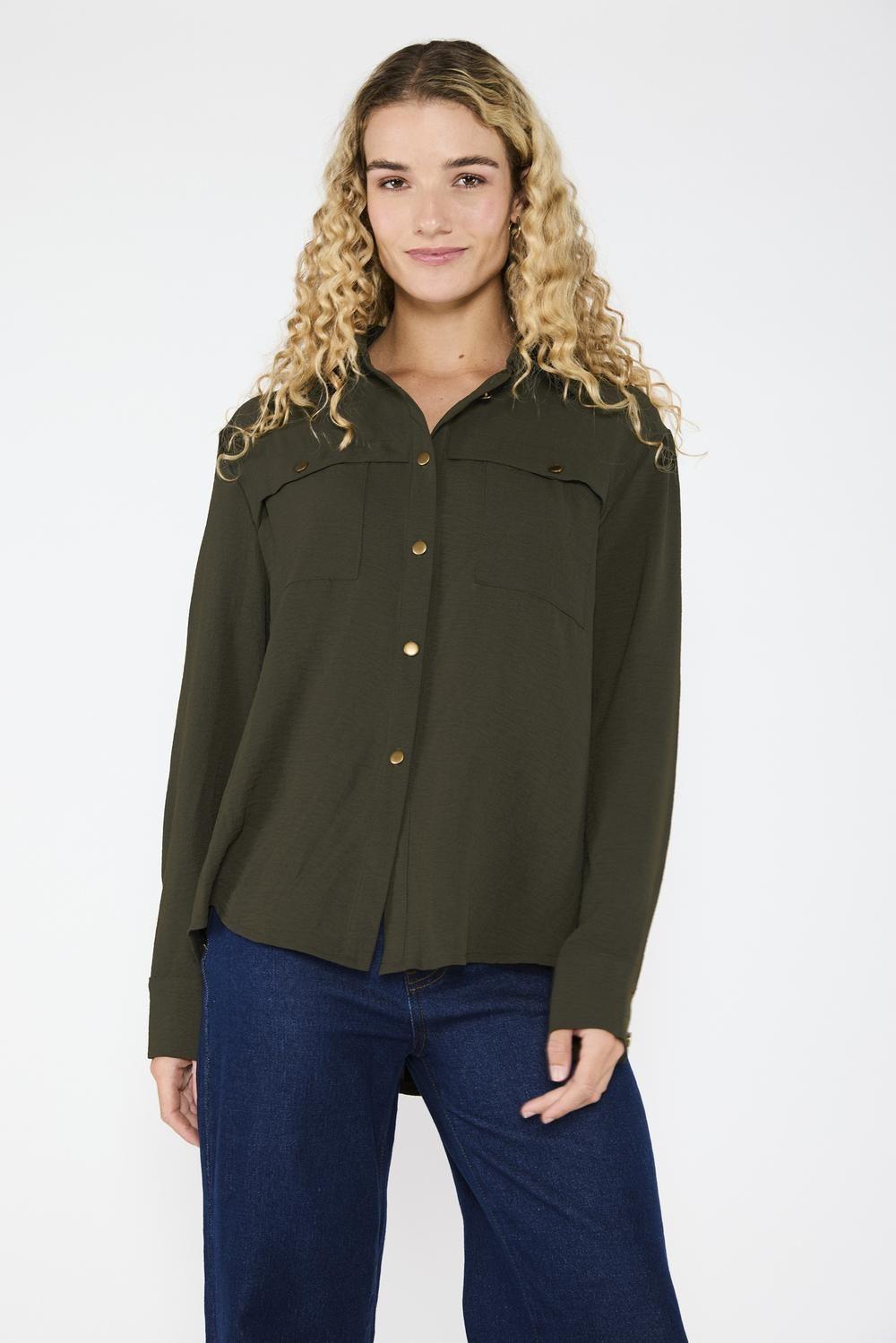 Camisa Leticia Verde Militar-0