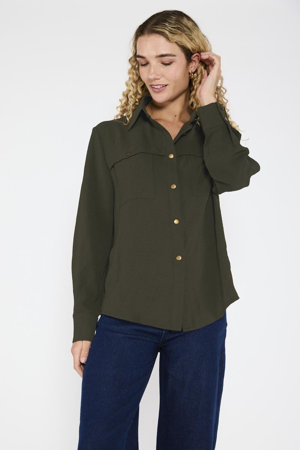 Camisa Leticia Verde Militar-1