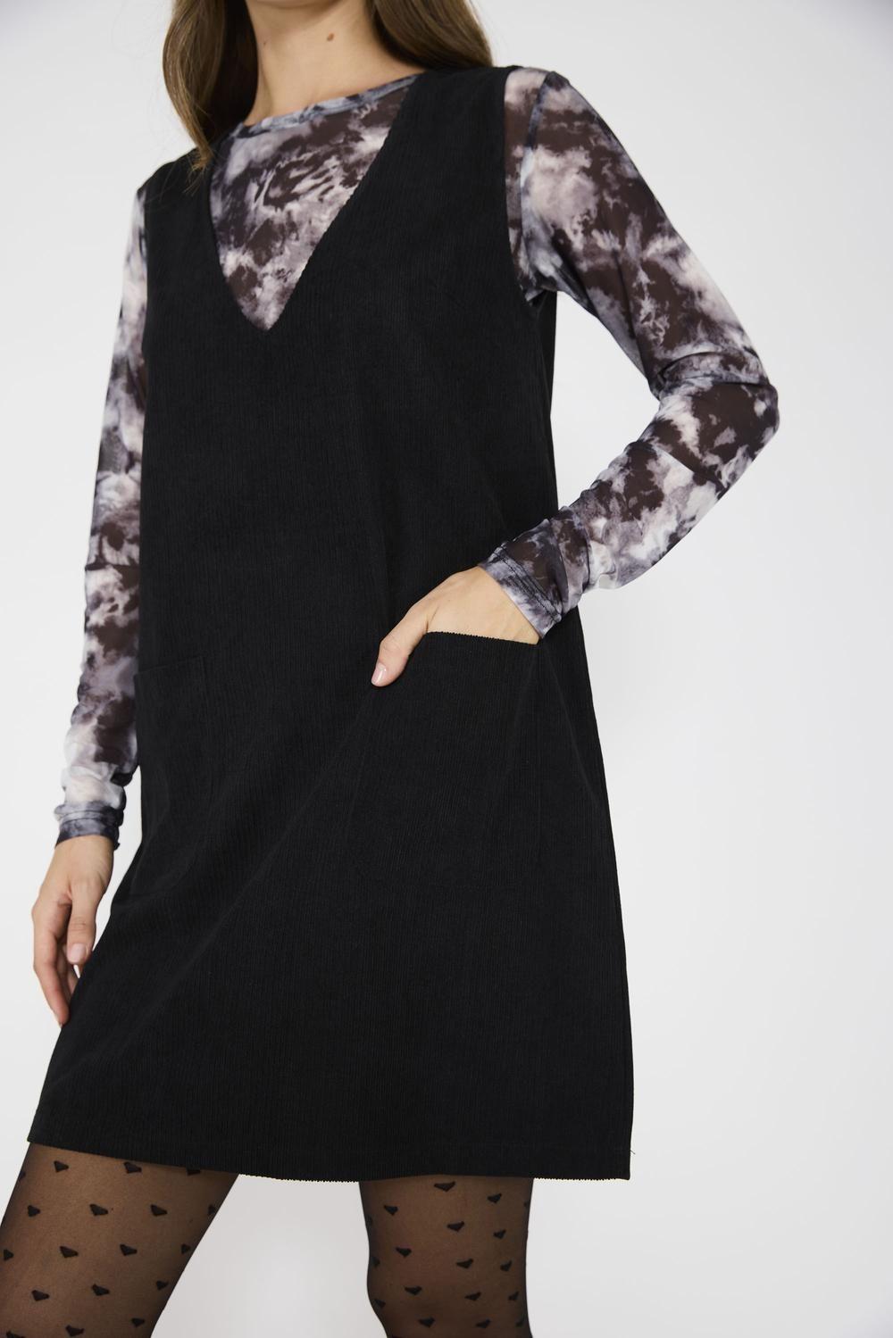 Vestido Jumper Cotelé Negro-2