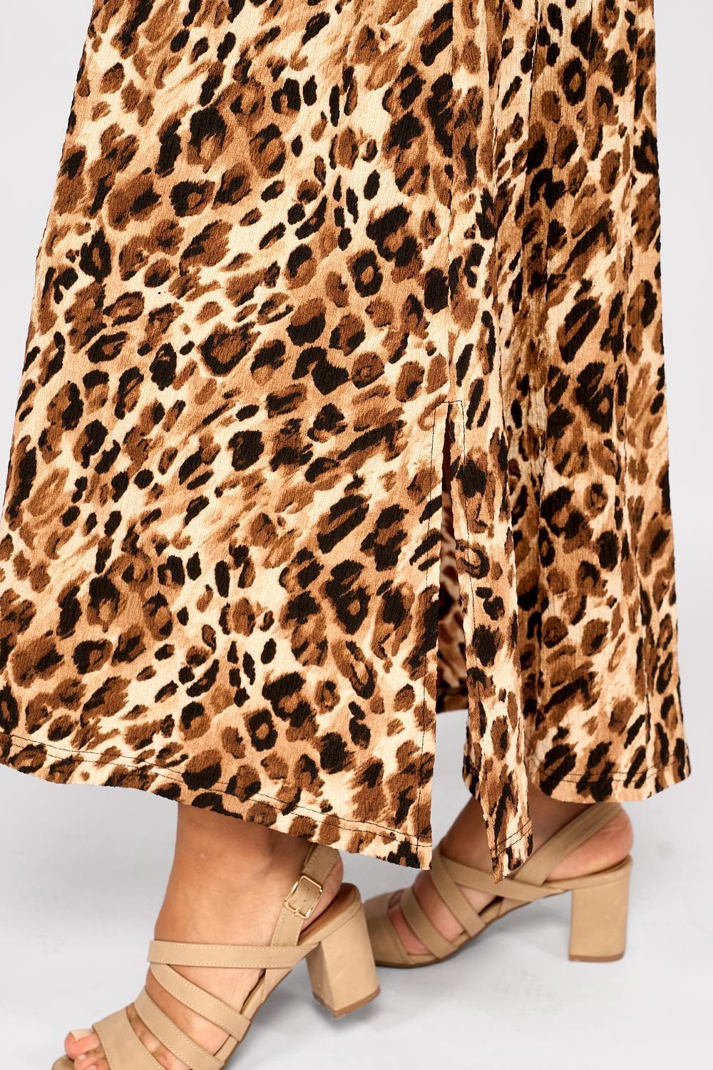 Vestido Largo Animal Print Nola Chocolate-2
