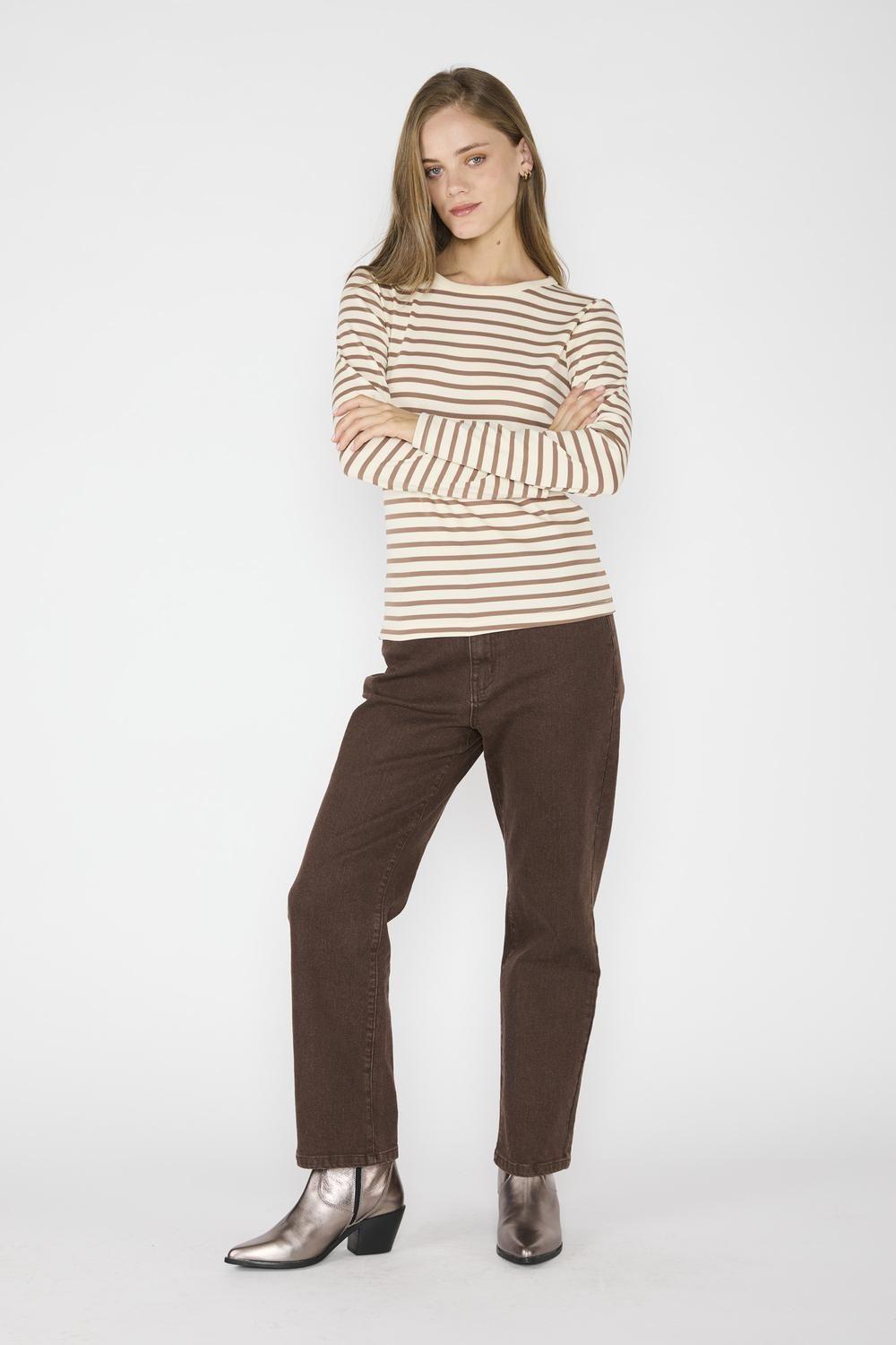 Polera Florencia Crudo/Café-3