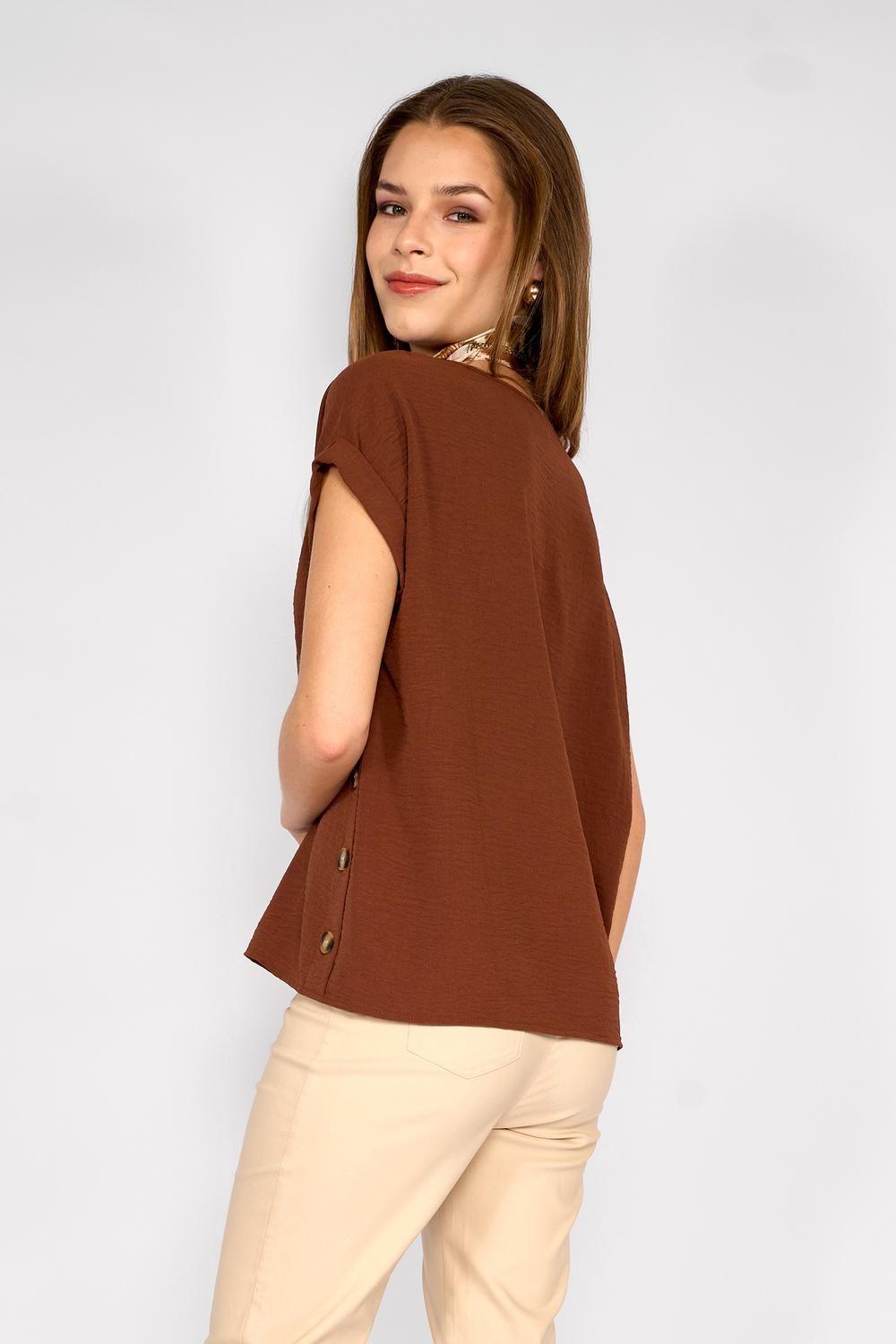 Blusa Botones Laterales Verónica Chocolate-1