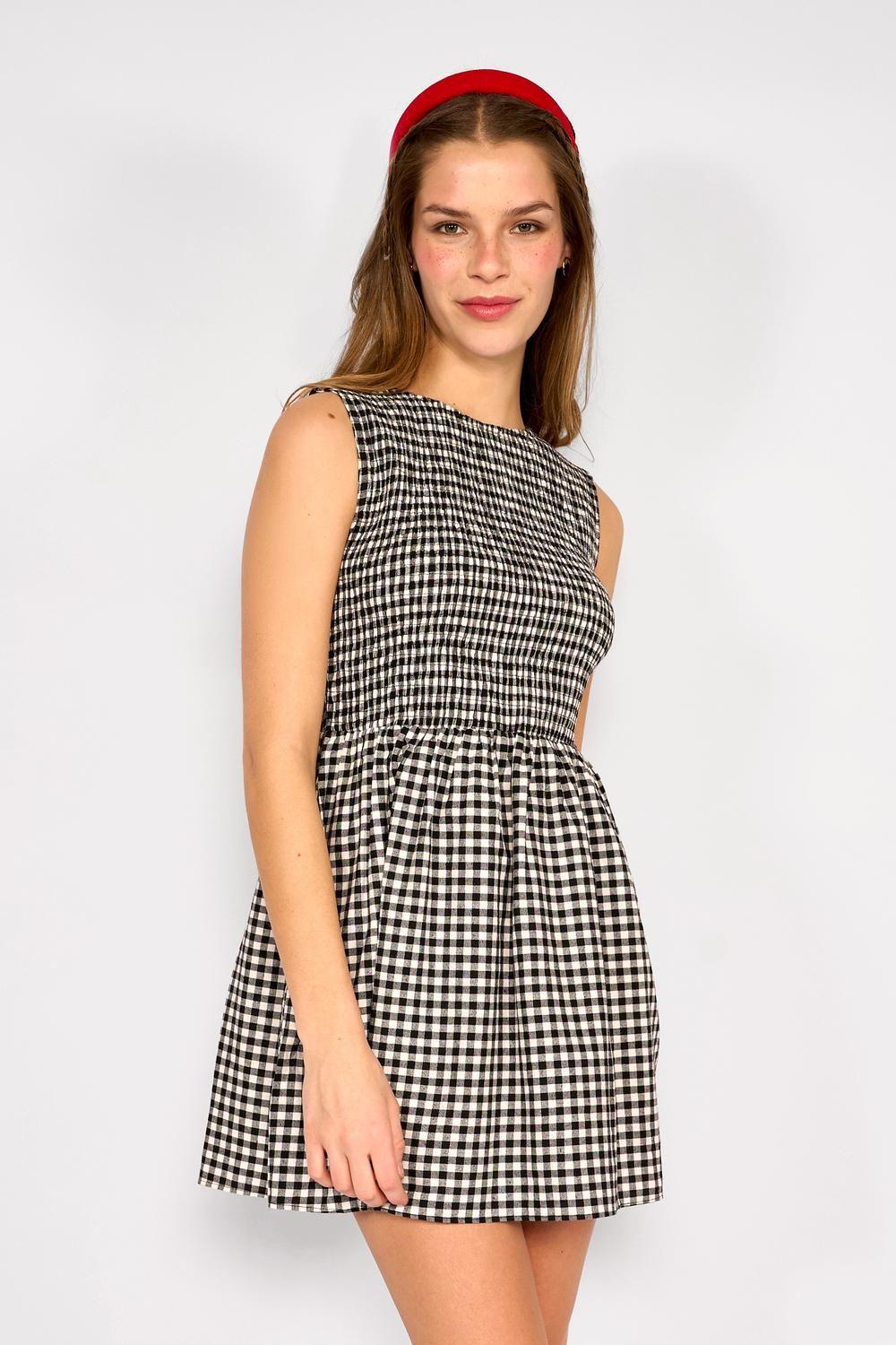 Vestido Corto con Volante Oli Negro-0