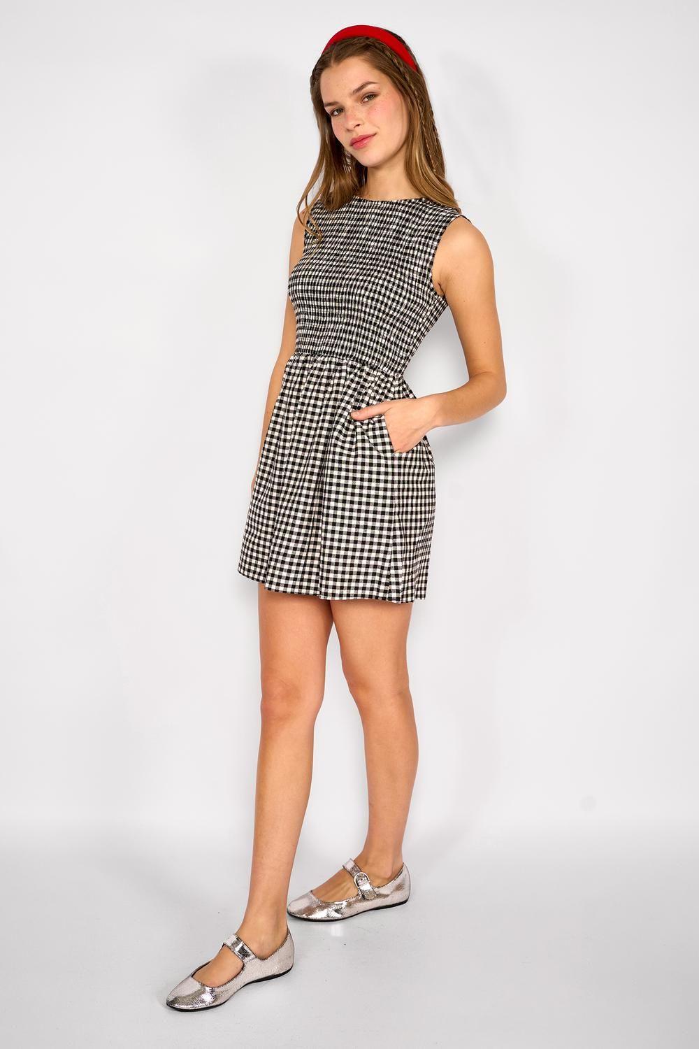 Vestido Corto con Volante Oli Negro-3